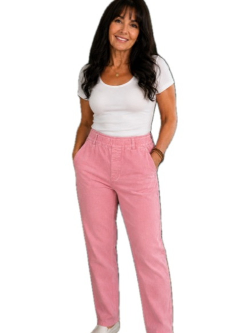 Juicy Couture Rose Pink Corduroy Straight Leg Pants